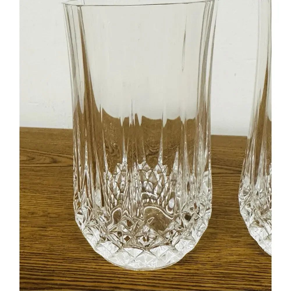 Cristal D'Arques Durand Longchamp Tumbler 10 oz Crystal Glass Set of 2 Elegant